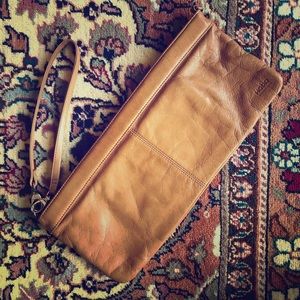 HOBO convertible tan leather wristlet